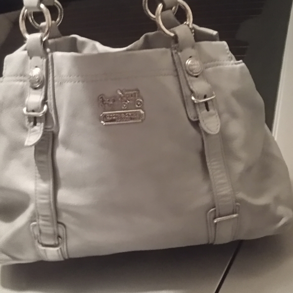 Coach gray Leather Satchel with Silver Hardware - Picture 10 of 16